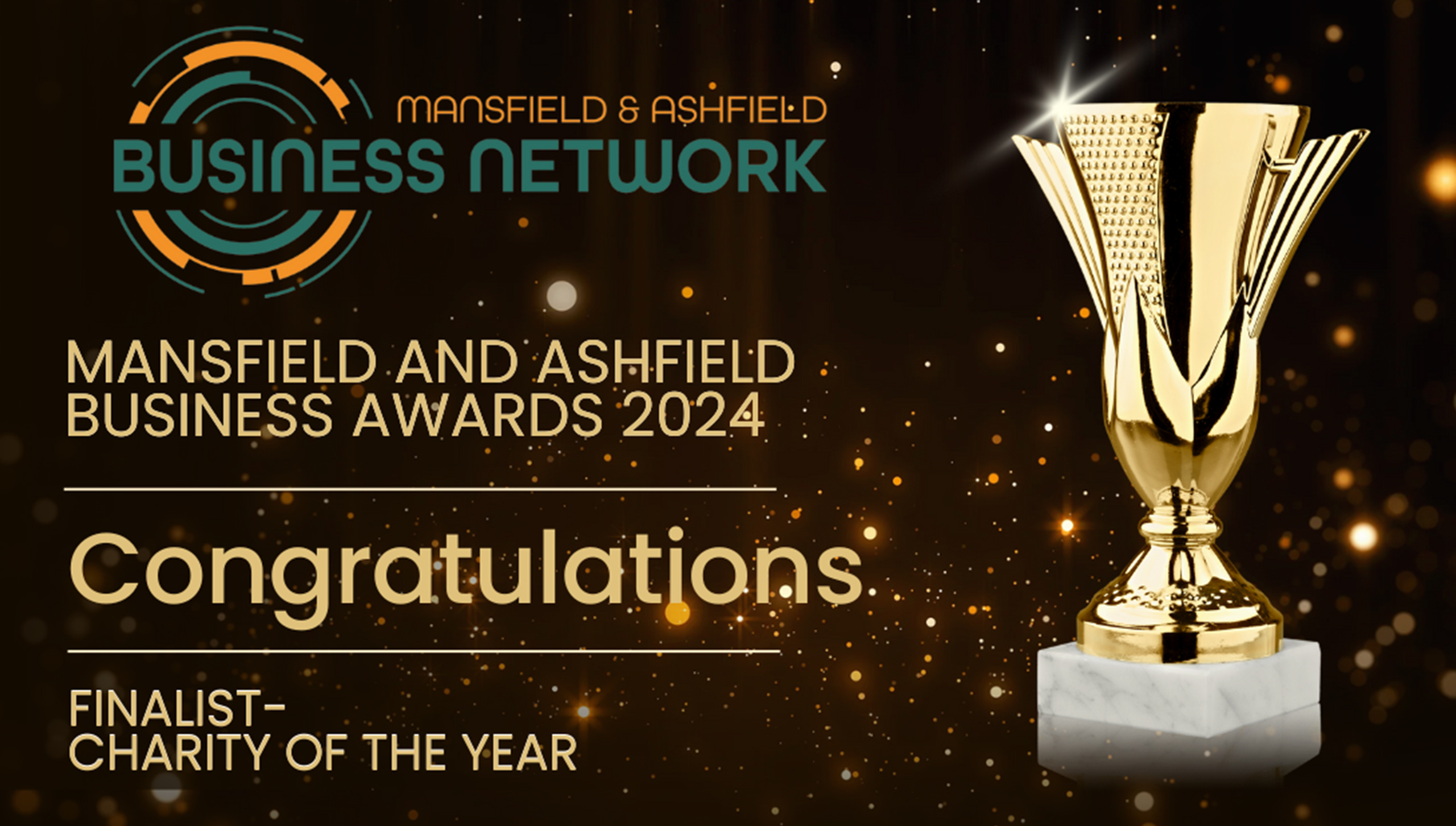 We’re Finalists for the Mansfield & Ashfield Charity of the Year Award!